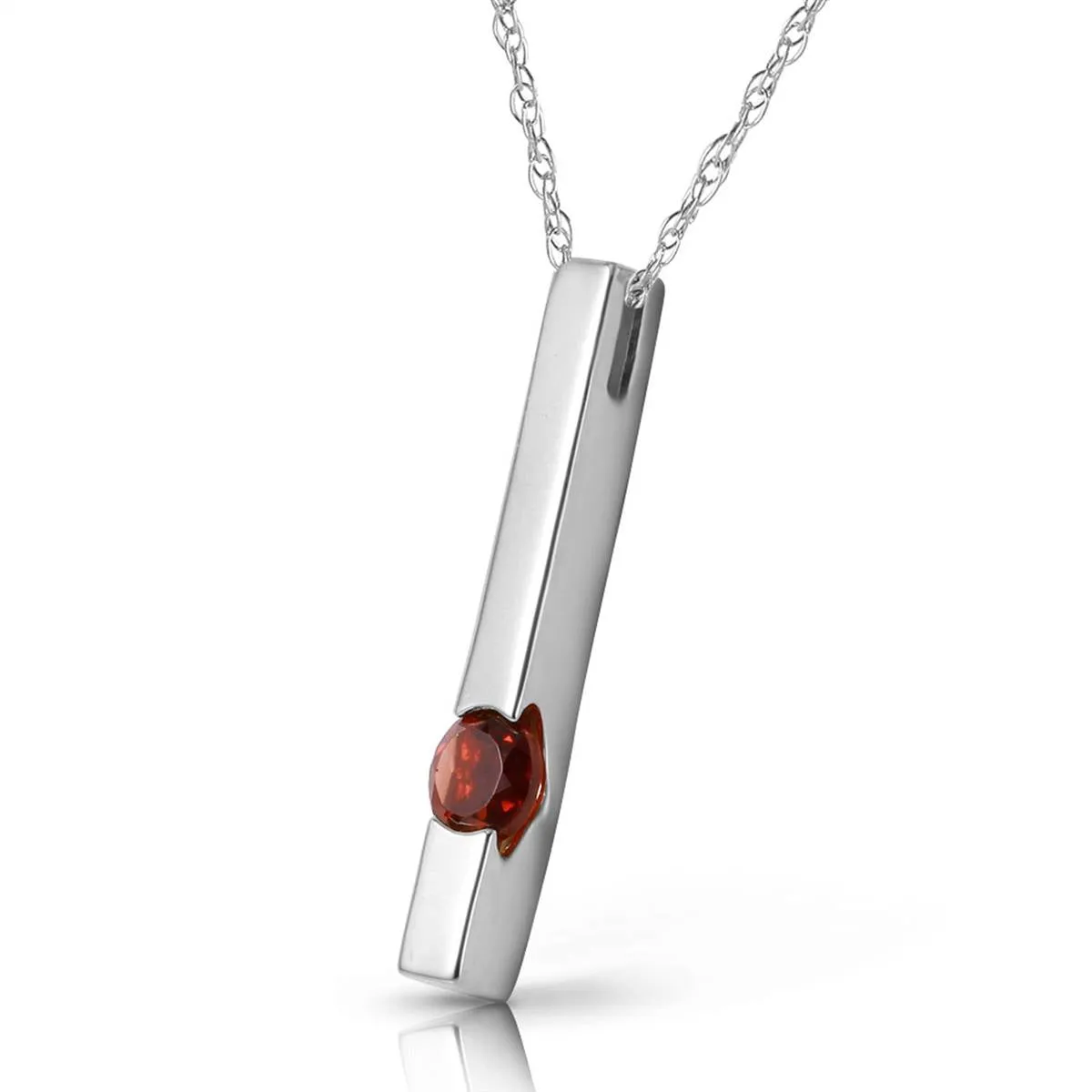 0.25 Carat 14K Solid White Gold Desire Inherently Garnet Necklace