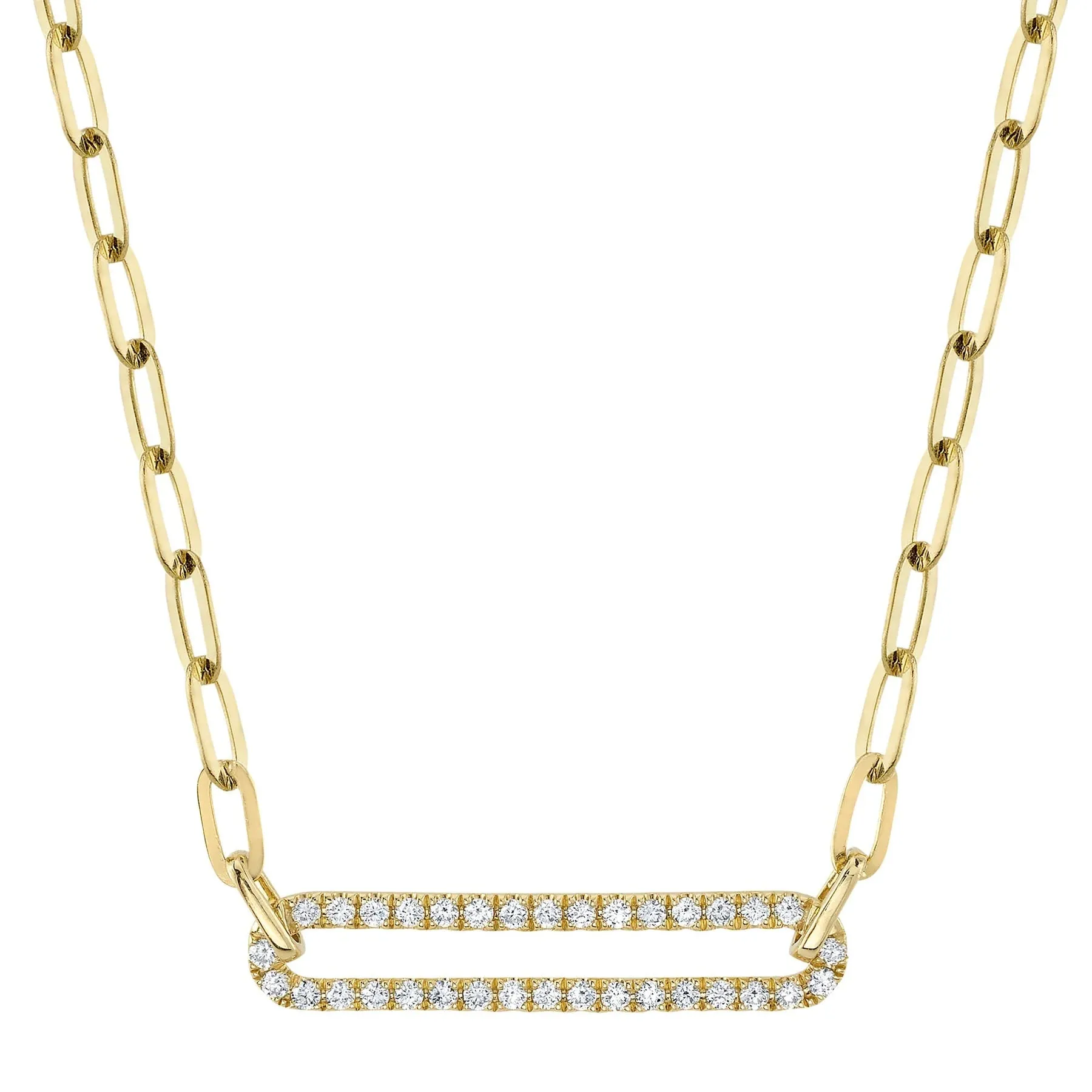 0.26ctw Diamond Paper Clip Link Necklace