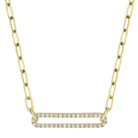 0.26ctw Diamond Paper Clip Link Necklace