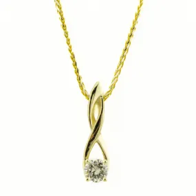 0.34ctw Round Diamond Solitaire Pendant in 14K Yellow Gold - Chain Not Included