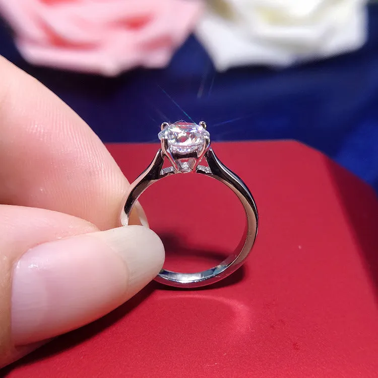 0.5 Carats 4 Prongs Solitaire Moissanite Diamond Ring