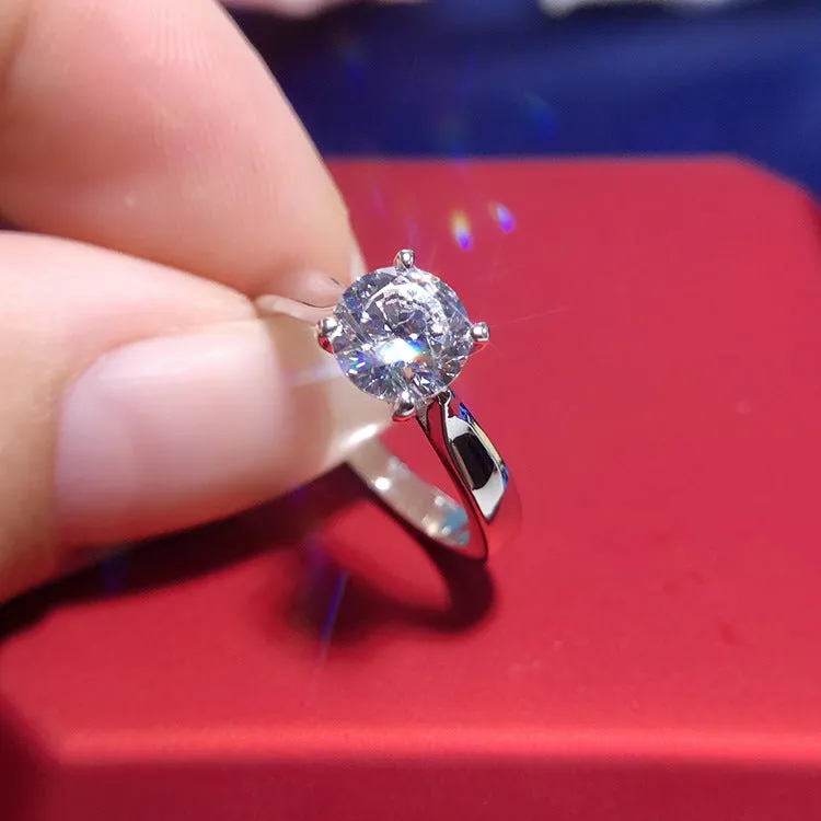 0.5 Carats 4 Prongs Solitaire Moissanite Diamond Ring