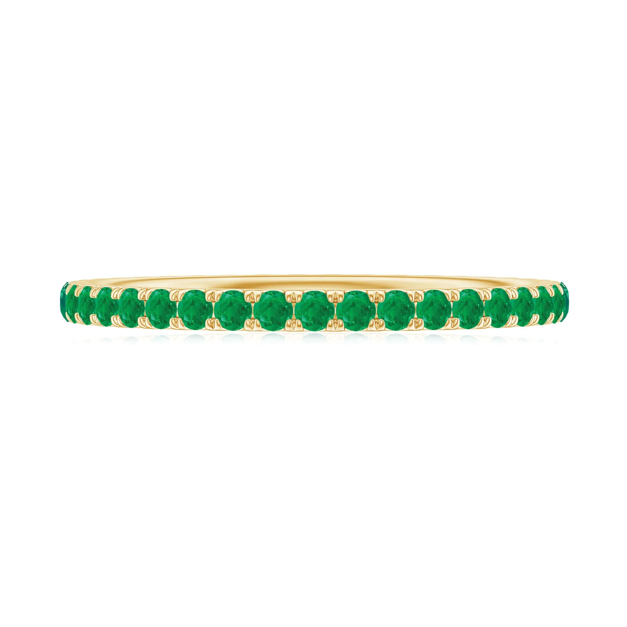 0.50 CT Round Cut Emerald Full Eternity Stackable Ring