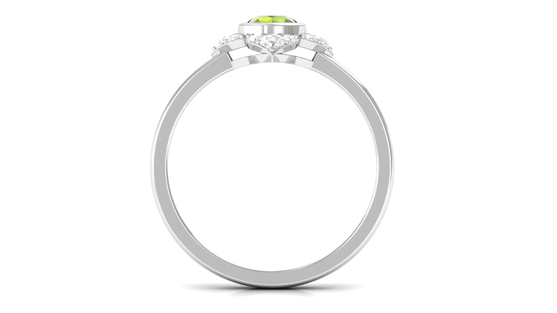 0.50 CT Vintage Inspired Peridot Engagement Ring with Diamond