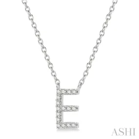 10K White Gold Initial Necklace- "E"