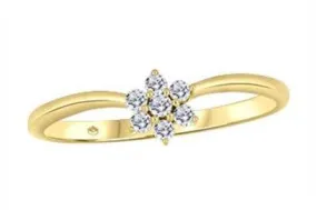 10K Yellow Gold "Flower" Ring with Diamonds