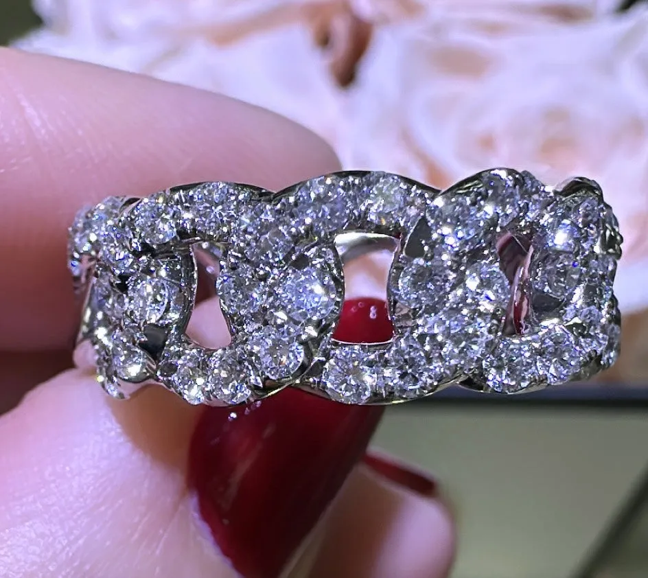 1.17ct tw Diamond & Gold Link Fancy Ring