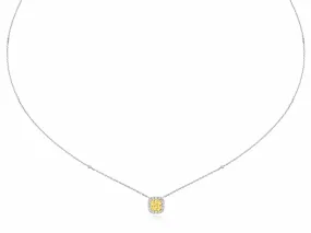 1.20 ct Fancy Yellow Cushion Cut Diamond Necklace Pendant