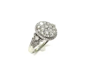 1.48 CTW Oval Diamond Cluster Ring