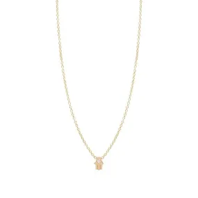 14K GOLD ITTY BITTY VERTICAL HAMSA NECKLACE