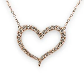 14K R Gold 0.50ctw Diamond Heart Pendant