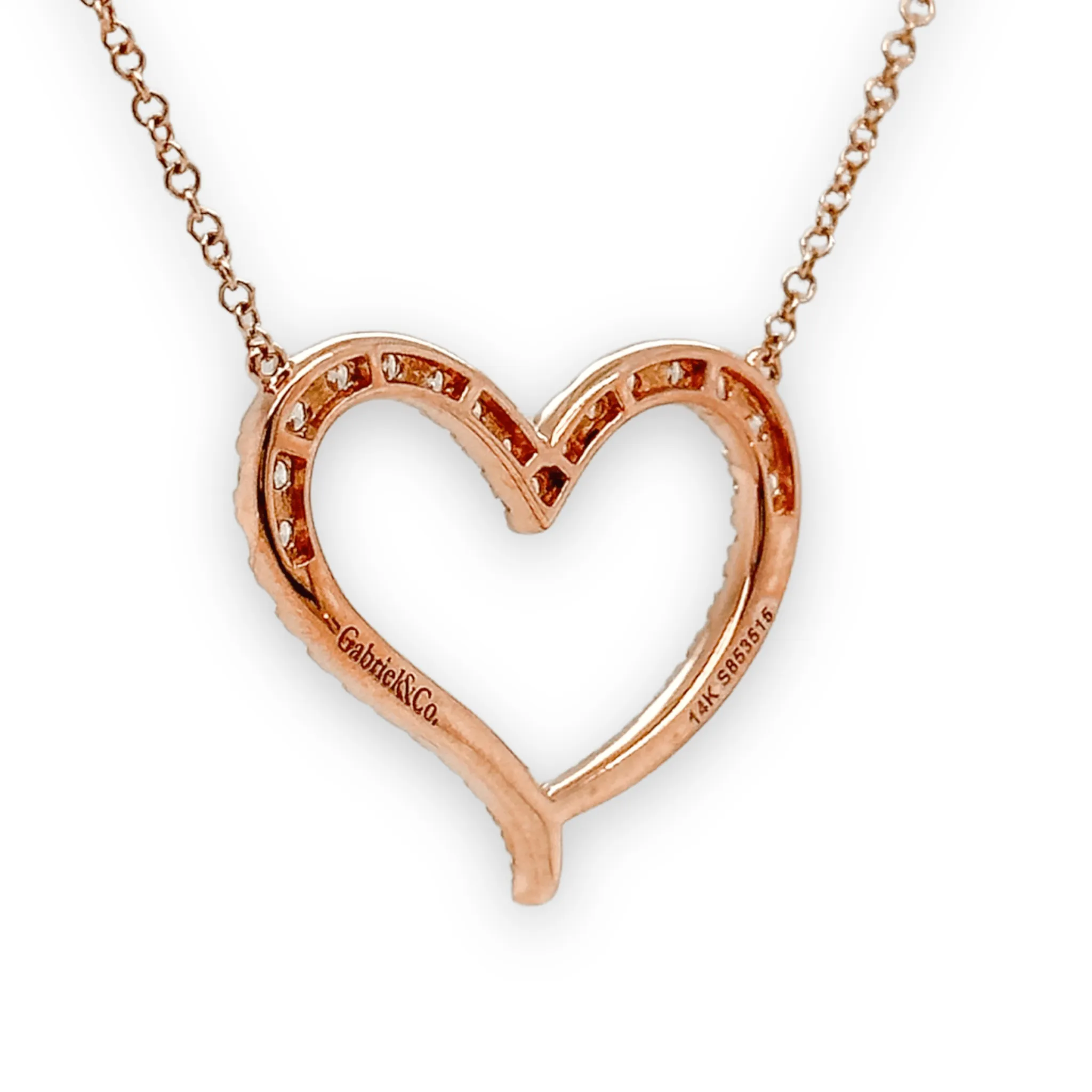 14K R Gold 0.50ctw Diamond Heart Pendant