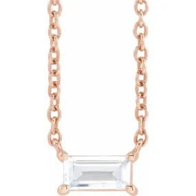 14K Rose Gold 1/3 CT Lab-Grown Diamond 16-18" Necklace