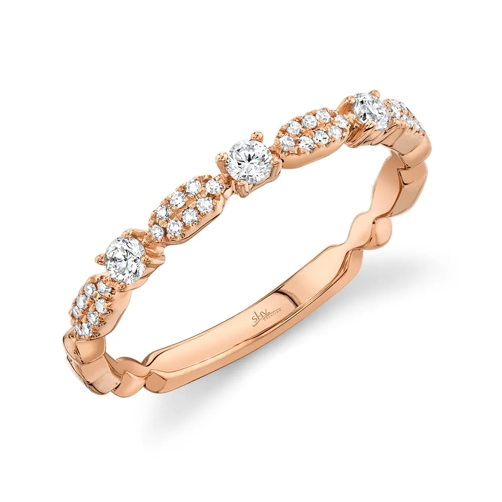 14K Rose Gold Diamond Stackable Ring