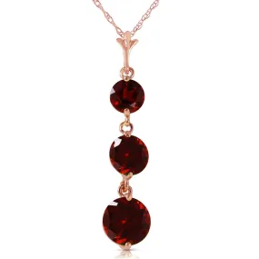 14K Solid Rose Gold Garnet Necklace Jewelry Class Imperial