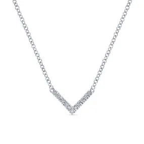 14K White Gold 0.05ctw Diamond Necklace