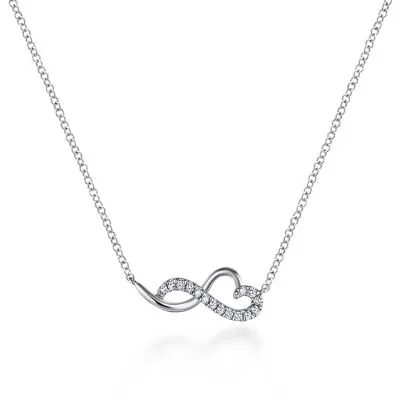 14K White Gold 0.07ctw Diamond Necklace