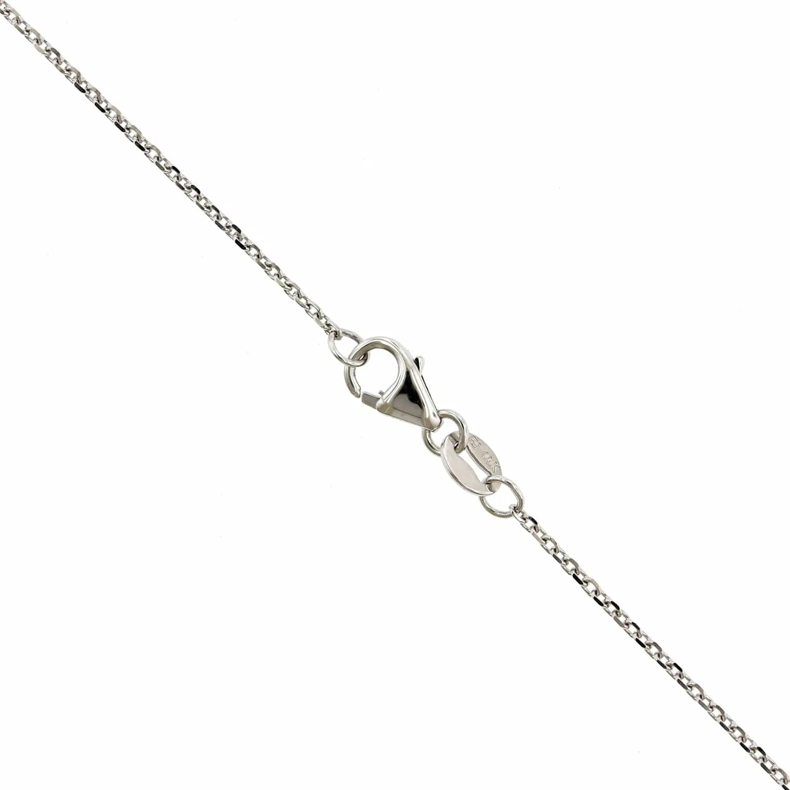 14K White Gold Diamond Bezel Necklace