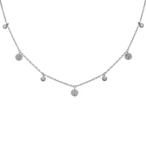 14k White Gold Diamond Dangle Necklace