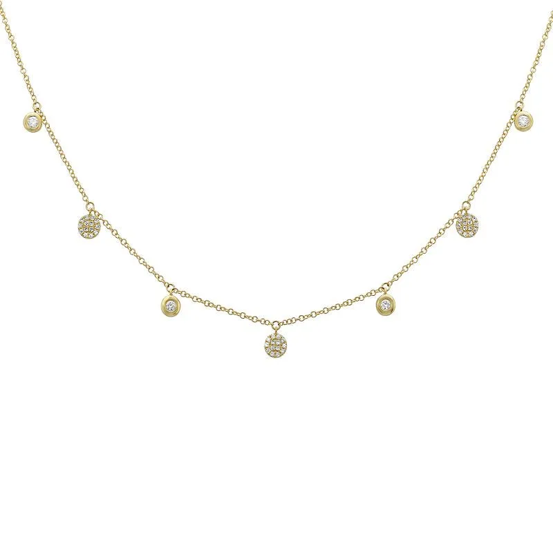 14k White Gold Diamond Dangle Necklace