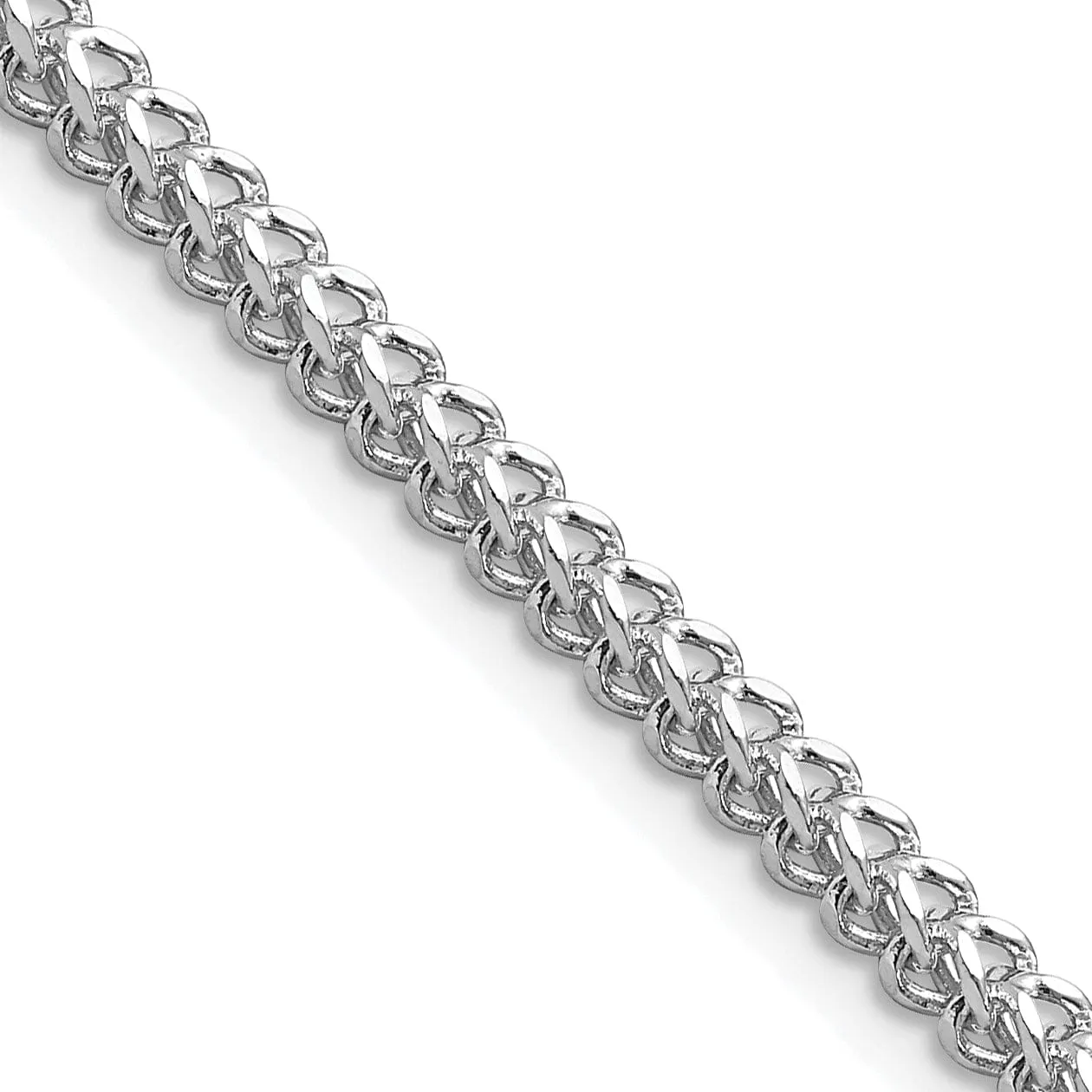 14k White Gold Polished 2.50mm Franco Chain