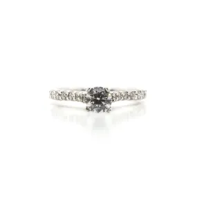 14k White Gold Shared Prong Engagement Ring