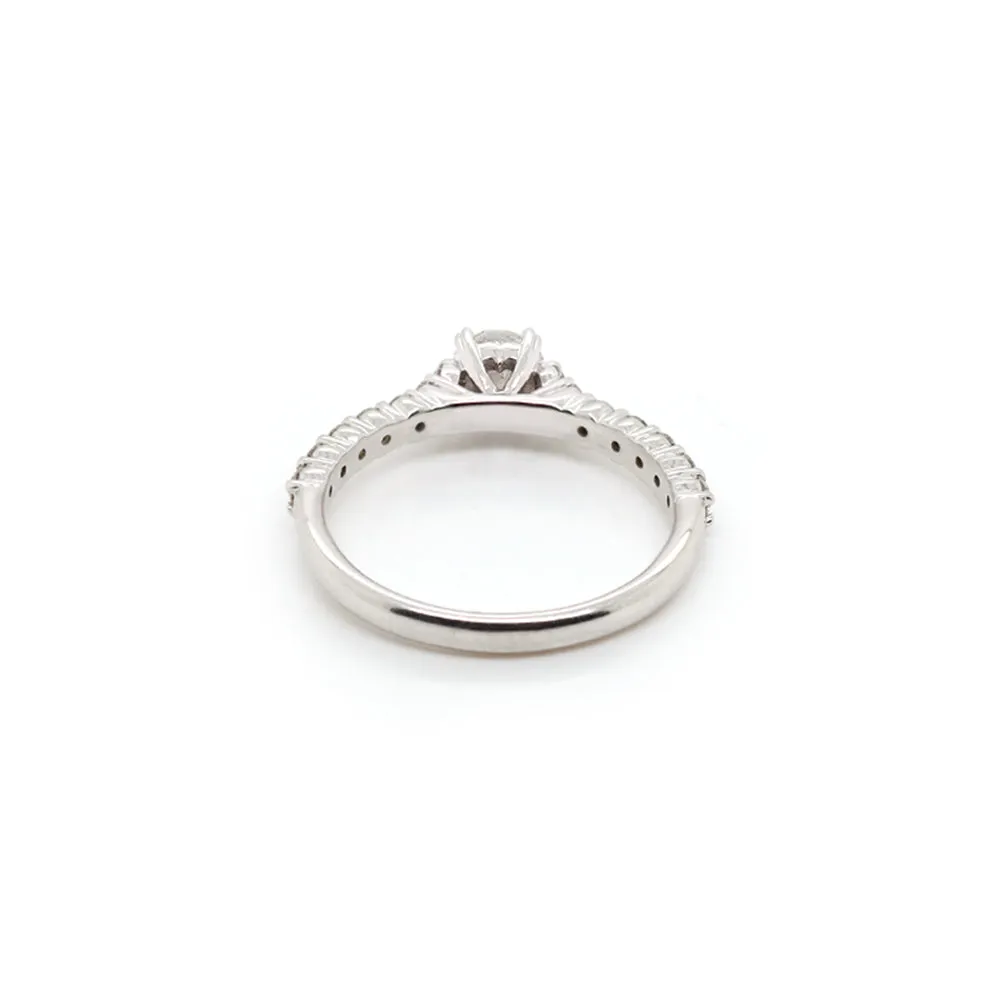 14k White Gold Shared Prong Engagement Ring