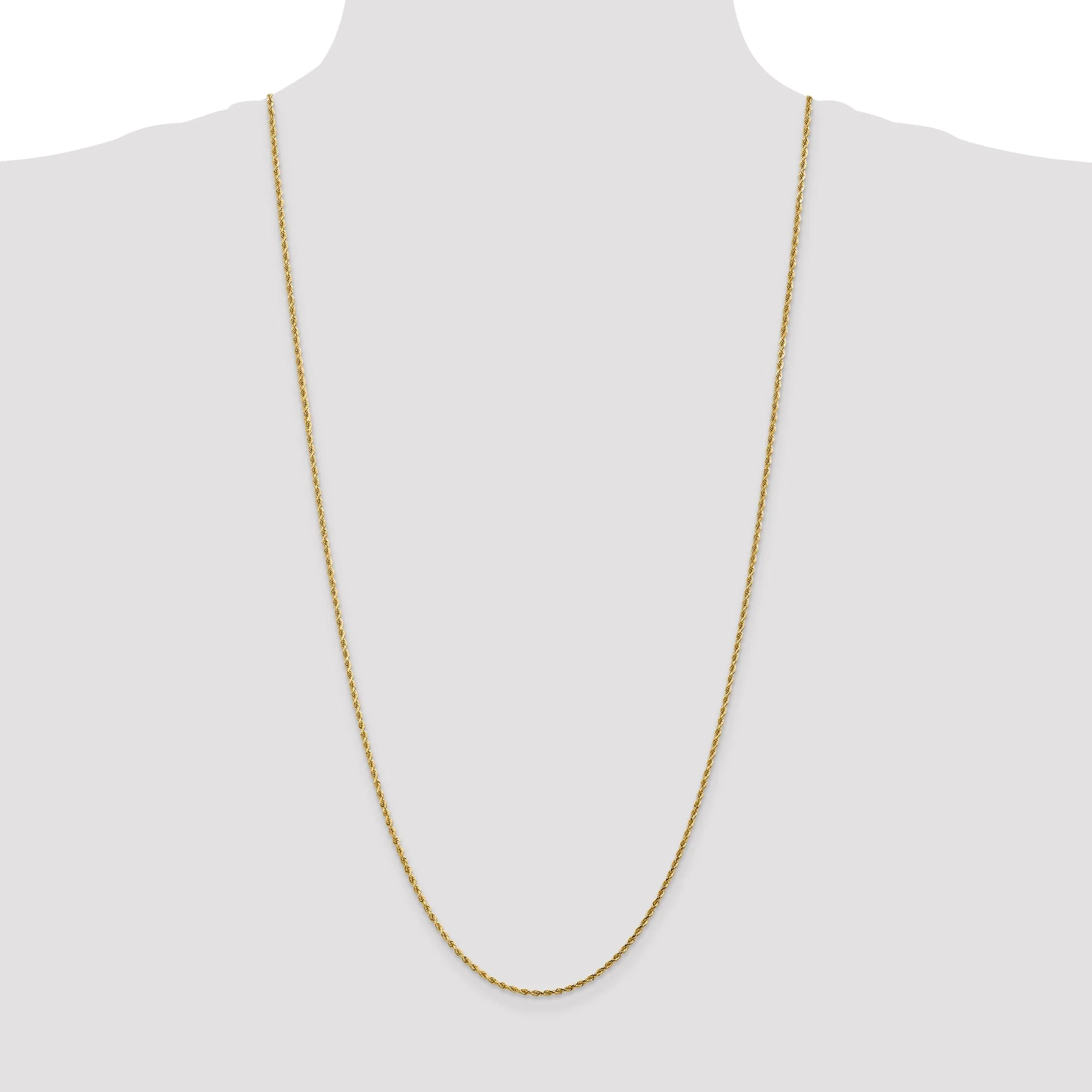 14k Yellow Gold 1.75mm Diamond Cut Rope Chain