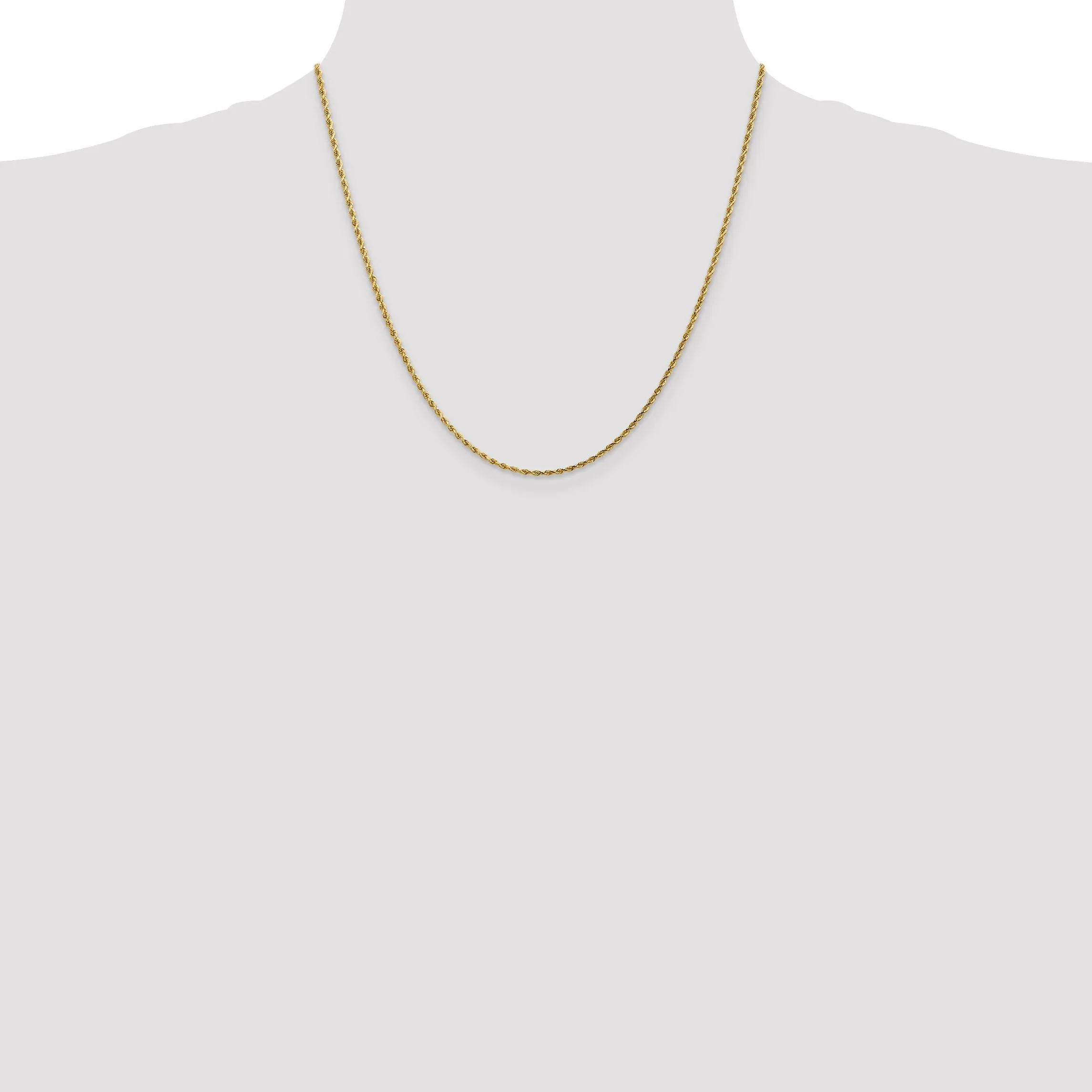 14k Yellow Gold 1.75mm Diamond Cut Rope Chain