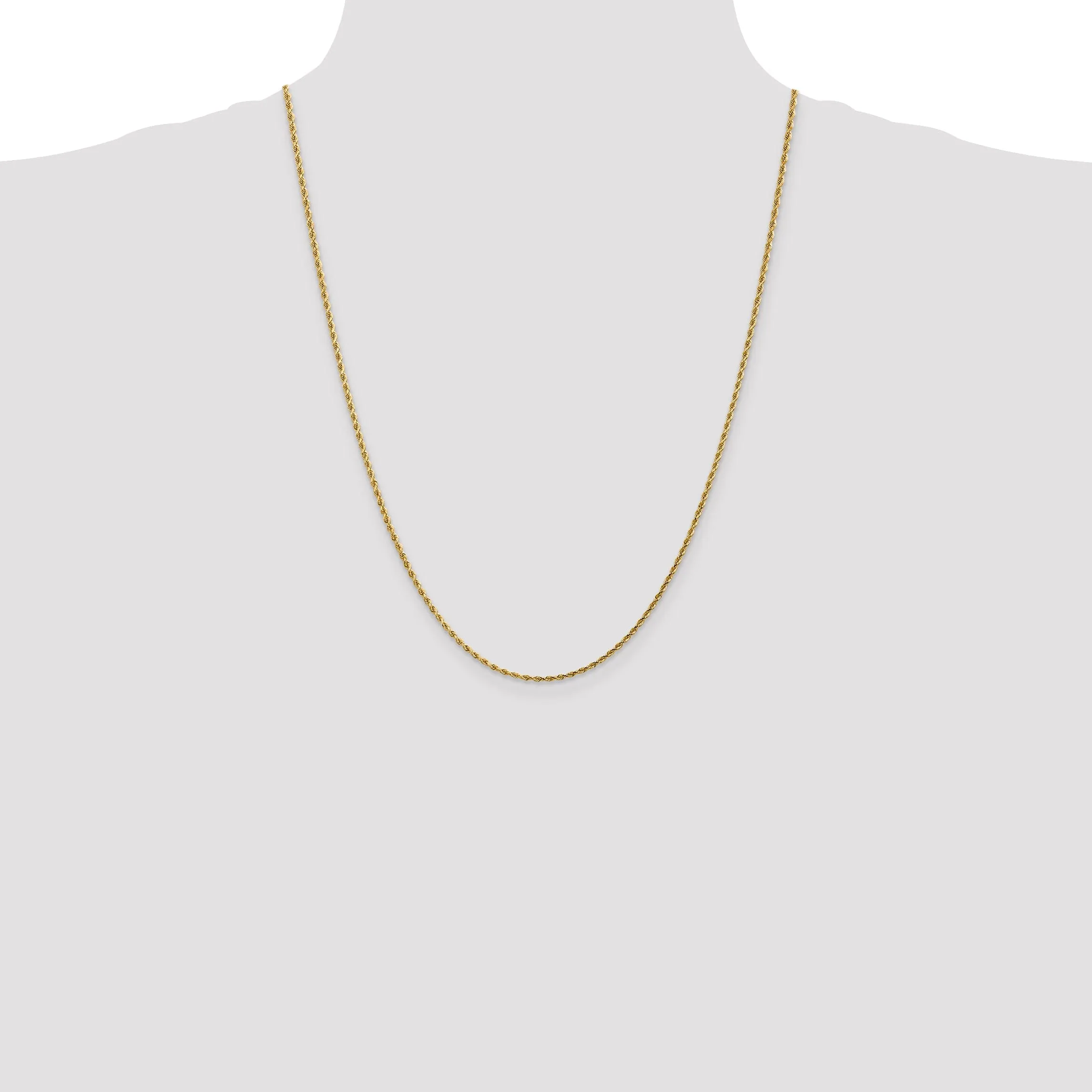 14k Yellow Gold 1.75mm Diamond Cut Rope Chain