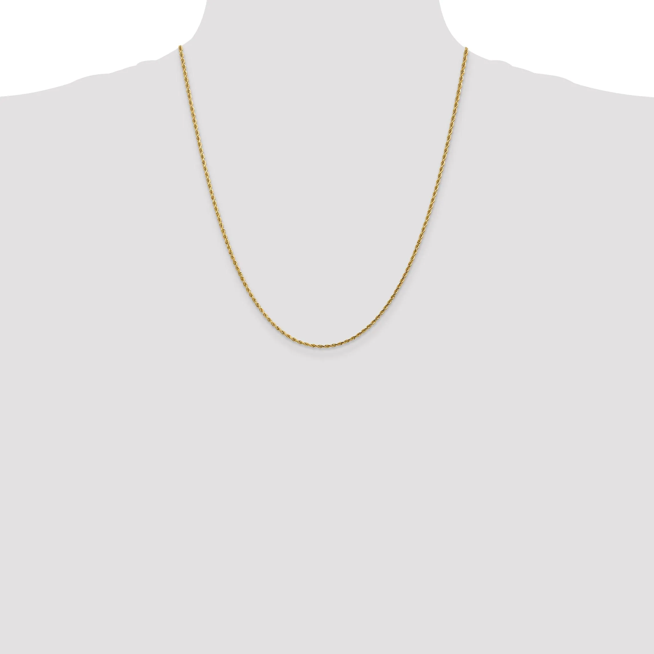 14k Yellow Gold 1.75mm Diamond Cut Rope Chain