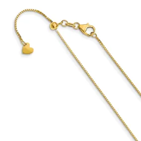 14k Yellow Gold Adjustable .7mm Baby Box Chain