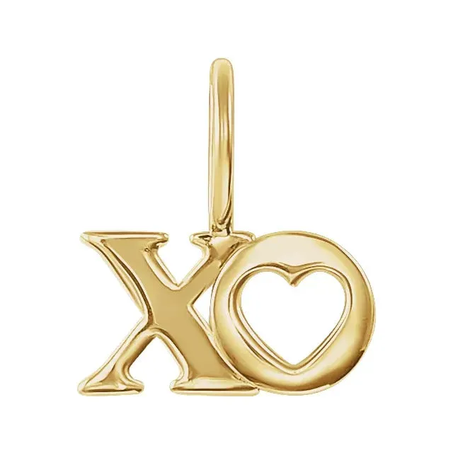 14K Yellow Gold "XO" Pendant/Charm