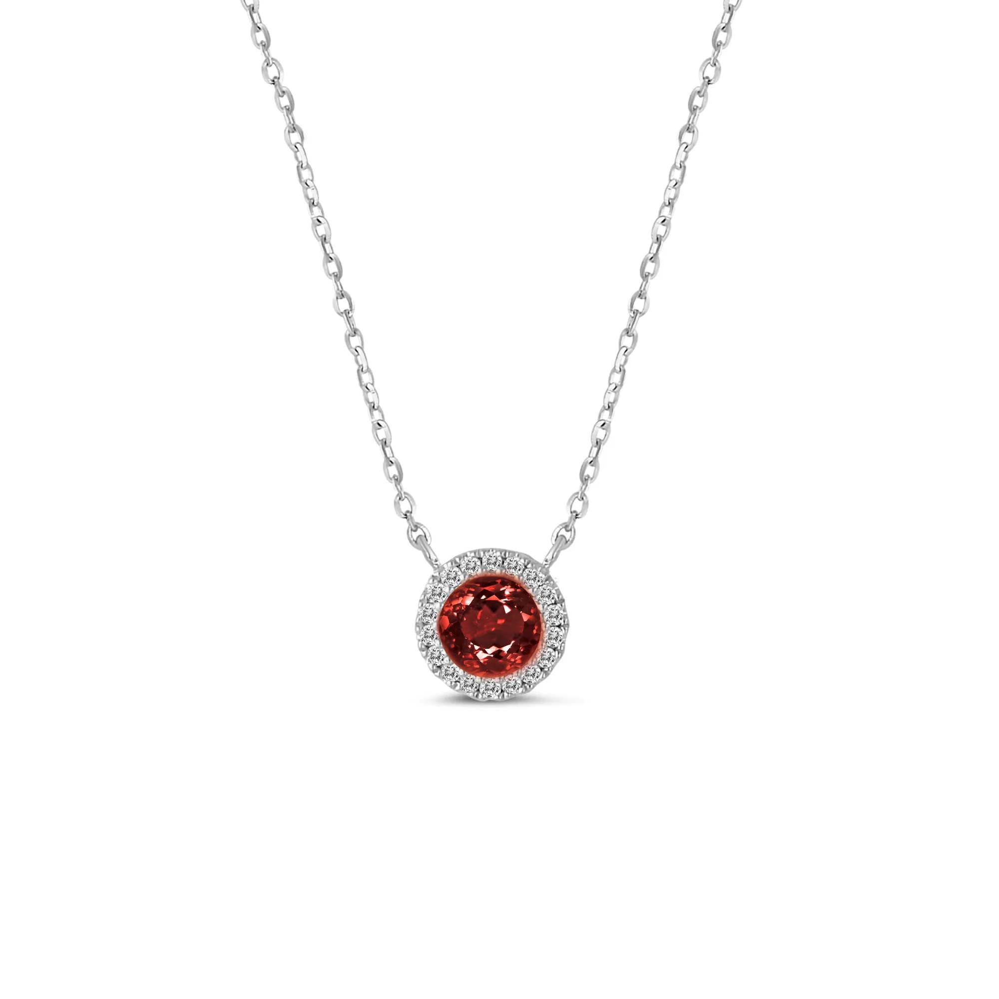 14KW 18D0.10CT ,1GR0.31CT,ROUND DIAMOND/GARNET NK  (118N402276W14GR1)