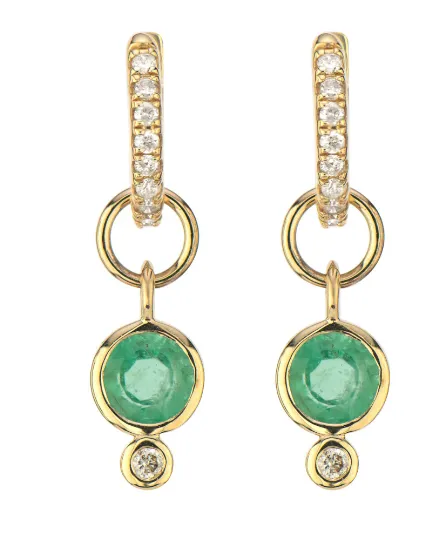 14KY Classic Tiny Emerald Earring Charms