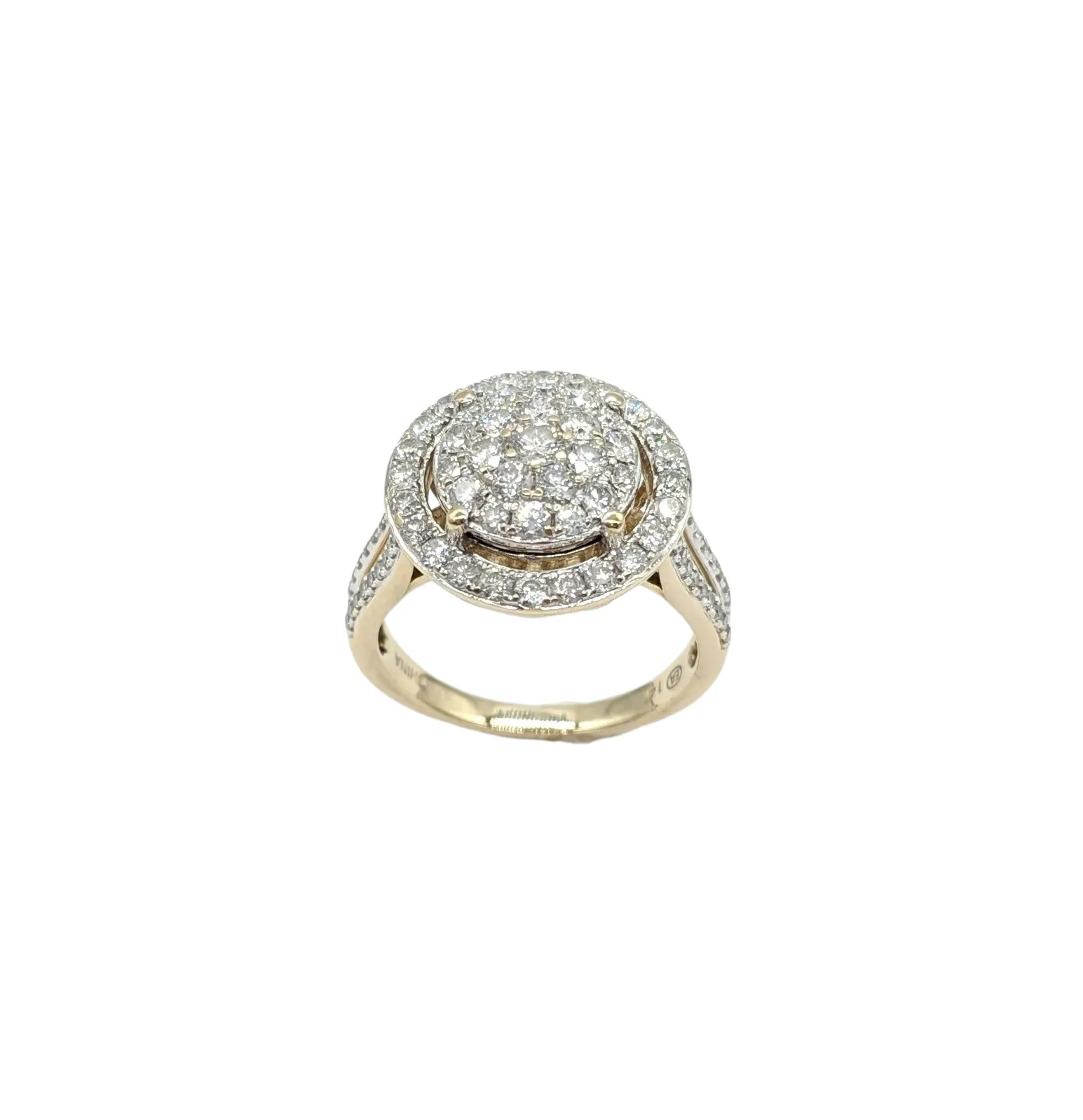 1.5 Carat Diamond Cluster Ring with Diamond Halo