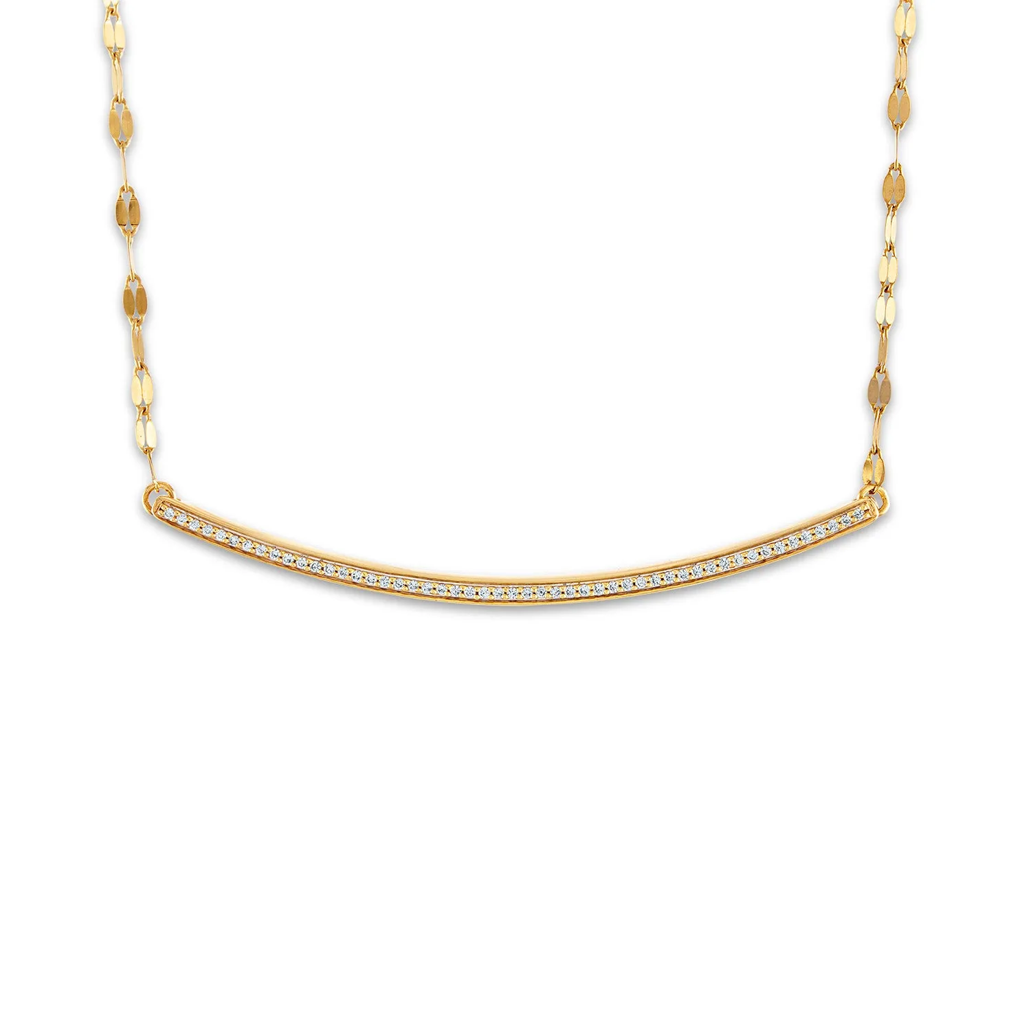 1/7 CTW Diamond Curved Bar Necklace in 10KT Yellow Gold