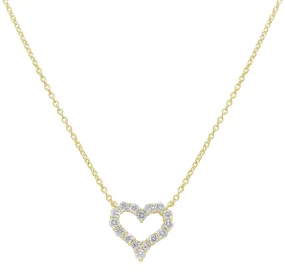 18k Gold & Diamond Open Heart Necklace - 0.49ct