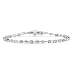 18k Gold & Multi-Shape Diamond Tennis Bracelet - 2.35ct