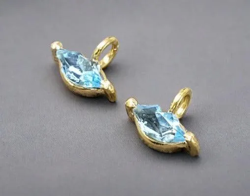 18k Gold Sky Blue Topaz Charm