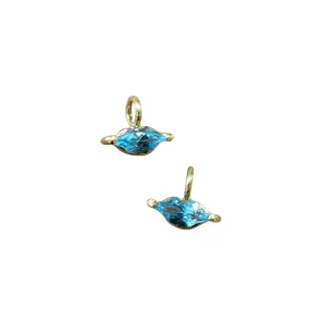 18k Gold Sky Blue Topaz Charm