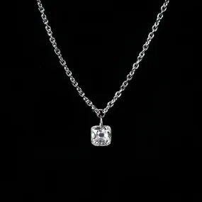 18k White Gold 0.23 Carat Old Mine Cut Floating Diamond Necklace