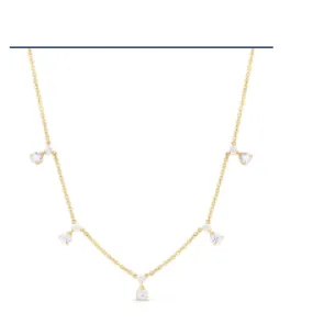 18K YELLOW GOLD 5 DIAMOND STATION NECKLACE