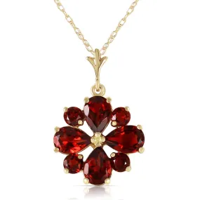 2.43 Carat 14K Solid Yellow Gold Balladeer Garnet Necklace