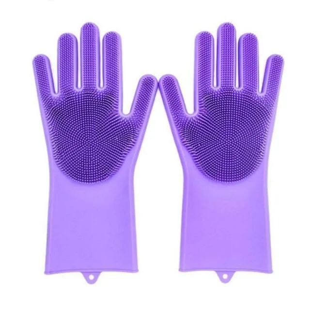 2pcs Silicone Washing Gloves