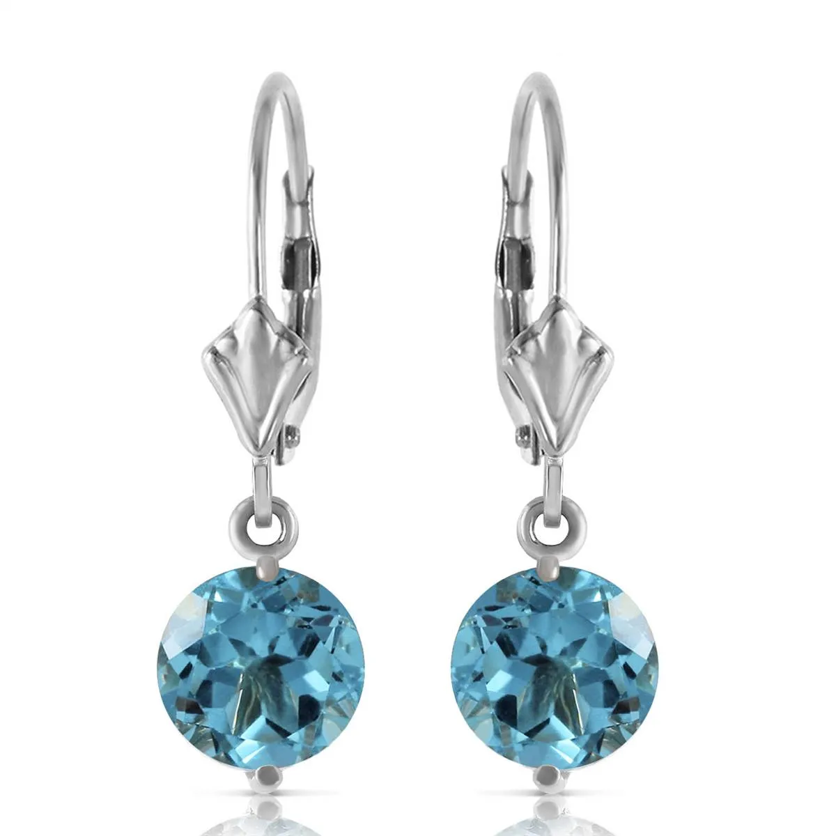 3.1 Carat 14K Solid White Gold Grace Your Ear Blue Topaz Earrings