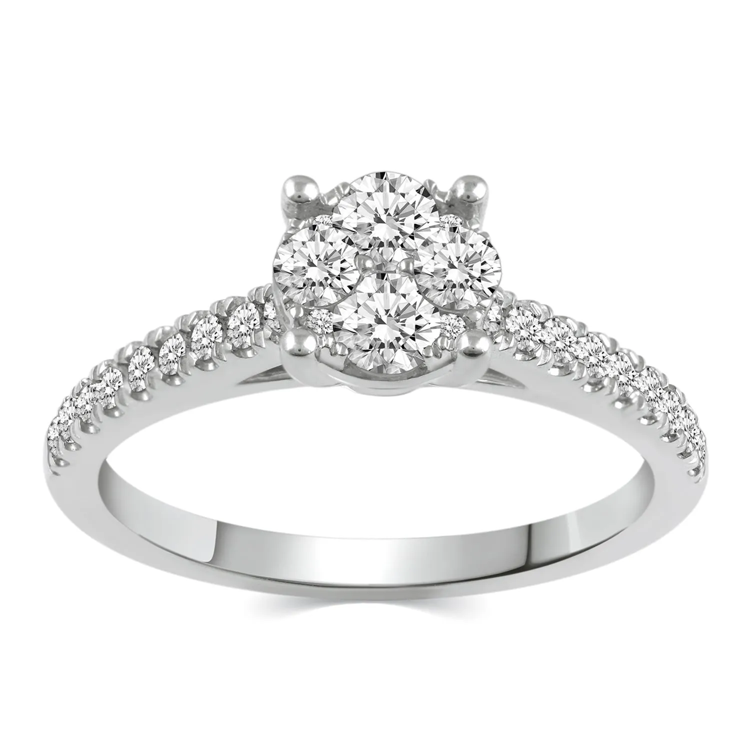 3/4ctw Diamond Classic Round Engagement Ring in Sterling Silver