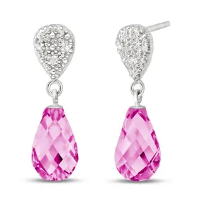 4.53 Carat 14K Solid White Gold I Ask For Love Pink Topaz Diamond Earrings