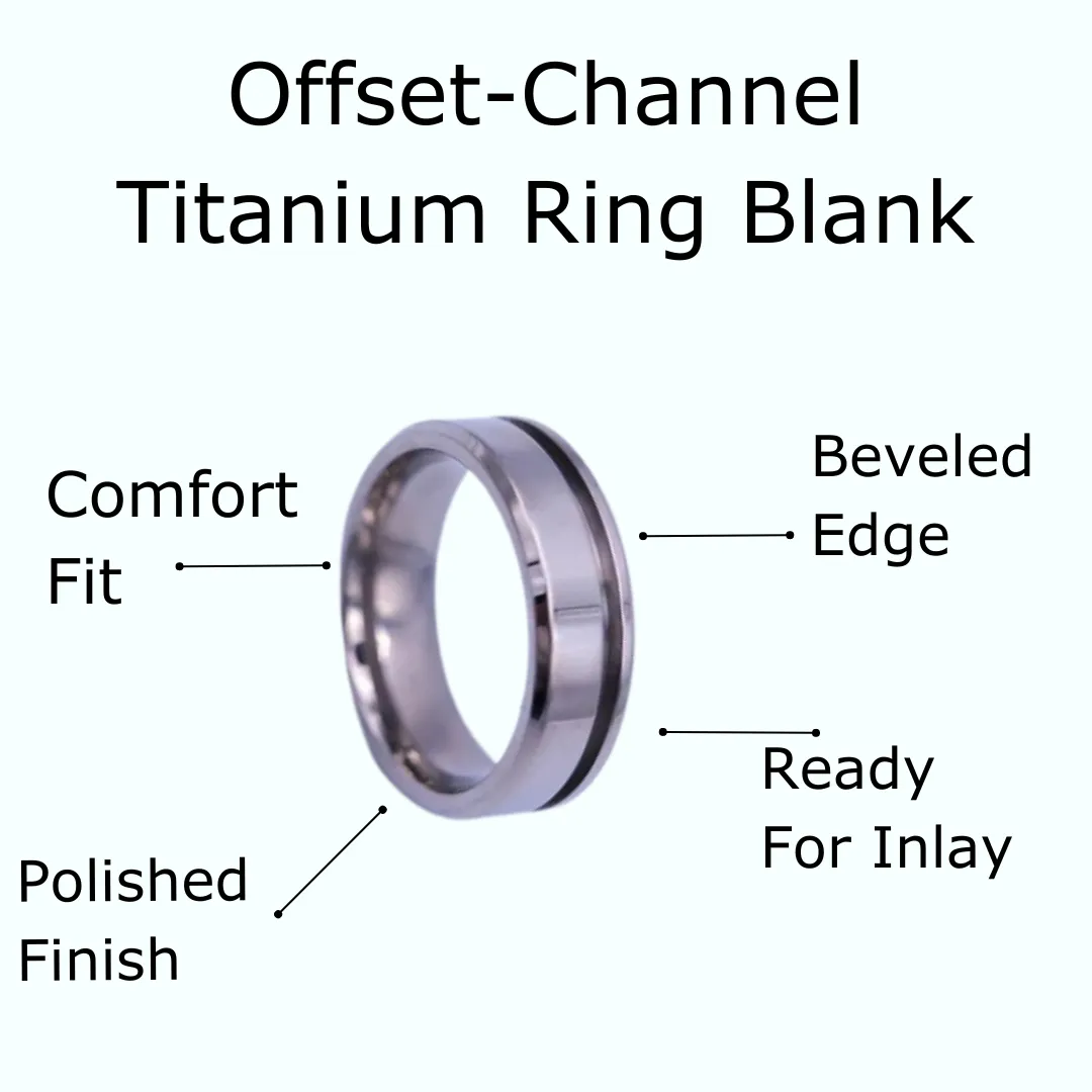 5 Pack - Titanium Ring Blanks Offset Channel