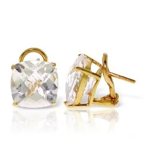 7.2 Carat 14K Solid Yellow Gold Provocative White Topaz Earrings